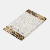 Leopard Print Gold Glitzy Sparkle Glitzer Post-it Klebezettel (angewinkelt)