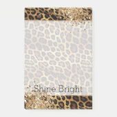 Leopard Print Gold Glitzy Sparkle Glitzer Post-it Klebezettel (Vorderseite)