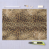 Leopard Print Gold Glitzy Sparkle Glitzer Seidenpapier (Handwerk)