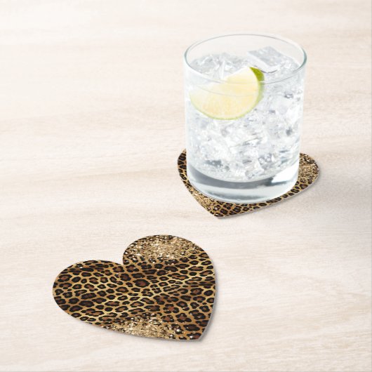 Leopard Print Gold Glitzy Sparkle Glitzer Untersetzer (Vor Ort)