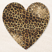 Leopard Print Gold Glitzy Sparkle Glitzer Untersetzer (Vorderseite)