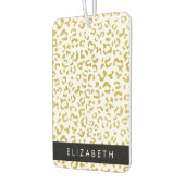 Leopard Print, Gold Leopard, Glitzer, Ihr Name Autolufterfrischer (Links)