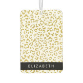 Leopard Print, Gold Leopard, Glitzer, Ihr Name Autolufterfrischer (Rückseite)