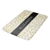 Leopard Print, Gold Leopard, Glitzer, Ihr Name Badematte (Schrägansicht)