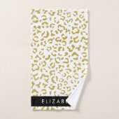 Leopard Print, Gold Leopard, Glitzer, Ihr Name Badhandtuch Set (Handtuch)