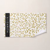 Leopard Print, Gold Leopard, Glitzer, Ihr Name Badhandtuch Set (Handtuch)