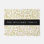 Leopard Print, Gold Leopard, Glitzer, Ihr Name Fußmatte (Vorderseite)