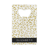 Leopard Print, Gold Leopard, Glitzer, Ihr Name Geldbeutel Flaschenöffner (Rückseite)
