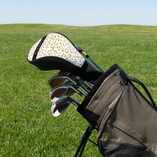 Leopard Print, Gold Leopard, Glitzer, Ihr Name Golf Headcover (In SItu)