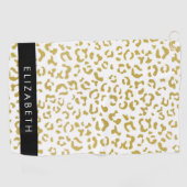 Leopard Print, Gold Leopard, Glitzer, Ihr Name Golfhandtuch (Horizontal)