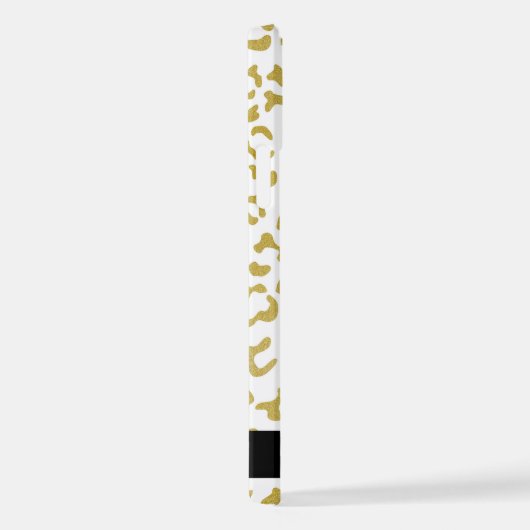 Leopard Print, Gold Leopard, Glitzer, Ihr Name iPhone Hülle (Rechte Seite)