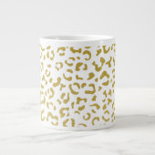 Leopard Print, Gold Leopard, Glitzer, Ihr Name Jumbo-Tasse (Vorderseite)