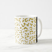 Leopard Print, Gold Leopard, Glitzer, Ihr Name Kaffeetasse (VorderseiteRechts)