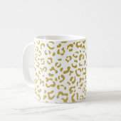 Leopard Print, Gold Leopard, Glitzer, Ihr Name Kaffeetasse (Vorderseite Links)