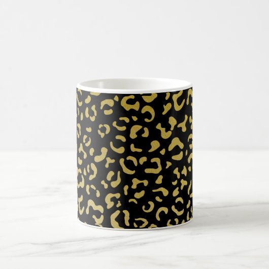 Leopard Print, Gold Leopard, Glitzer, Ihr Name Kaffeetasse (Mittel)