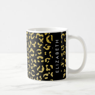 Leopard Print, Gold Leopard, Glitzer, Ihr Name Kaffeetasse