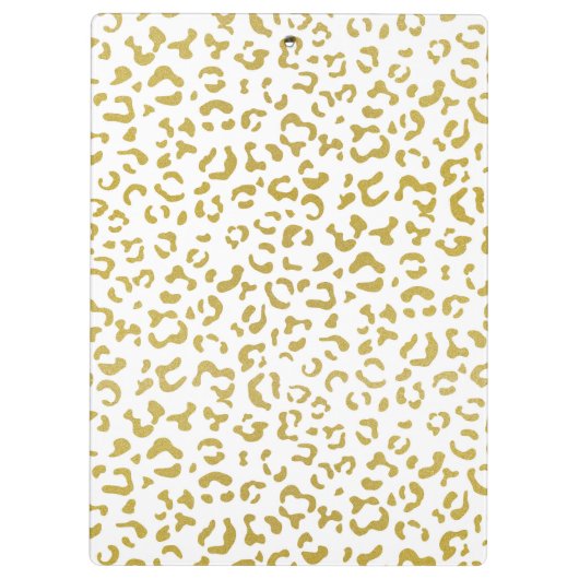 Leopard Print, Gold Leopard, Glitzer, Ihr Name Klemmbrett (Rückseite)