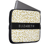Leopard Print, Gold Leopard, Glitzer, Ihr Name Laptopschutzhülle (Vorne Rechts)
