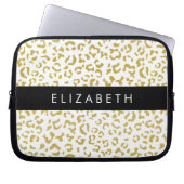 Leopard Print, Gold Leopard, Glitzer, Ihr Name Laptopschutzhülle (Vorderseite)