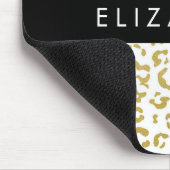 Leopard Print, Gold Leopard, Glitzer, Ihr Name Mousepad (Ecke)