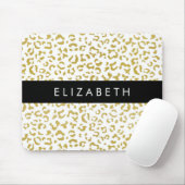 Leopard Print, Gold Leopard, Glitzer, Ihr Name Mousepad (Mit Mouse)
