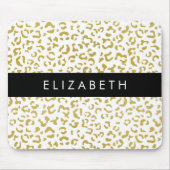 Leopard Print, Gold Leopard, Glitzer, Ihr Name Mousepad (Vorne)