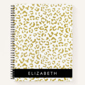 Leopard Print, Gold Leopard, Glitzer, Ihr Name Notizblock (Vorderseite)
