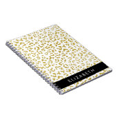 Leopard Print, Gold Leopard, Glitzer, Ihr Name Notizblock (Rechte Seite)