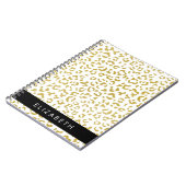 Leopard Print, Gold Leopard, Glitzer, Ihr Name Notizblock (Linke Seite)