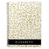 Leopard Print, Gold Leopard, Glitzer, Ihr Name Notizblock (Vorderseite)
