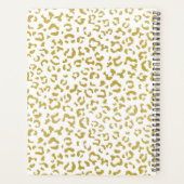 Leopard Print, Gold Leopard, Glitzer, Ihr Name Planer (Rückseite)