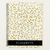 Leopard Print, Gold Leopard, Glitzer, Ihr Name Planer (Vorderseite)