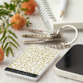 Leopard Print, Gold Leopard, Glitzer, Ihr Name Schlüsselanhänger (Vorderseite rechts)