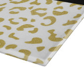 Leopard Print, Gold Leopard, Glitzer, Ihr Name Schneidebrett (Ecke)
