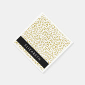 Leopard Print, Gold Leopard, Glitzer, Ihr Name Serviette (Ecke)