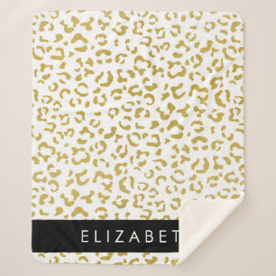 Leopard Print, Gold Leopard, Glitzer, Ihr Name Sherpadecke