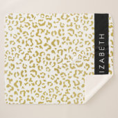 Leopard Print, Gold Leopard, Glitzer, Ihr Name Sherpadecke (Vorderseite (Horizontal))
