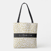 Leopard Print, Gold Leopard, Glitzer, Ihr Name Tasche (Rückseite)