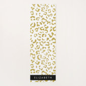 Leopard Print, Gold Leopard, Glitzer, Ihr Name Yogamatte (Rückseite)