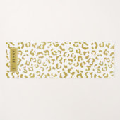 Leopard Print, Gold Leopard, Glitzer, Ihr Name Yogamatte (Vorderseite (Horizontal))