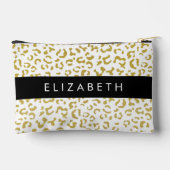 Leopard Print, Gold Leopard, Glitzer, Ihr Name Zubehörtasche (Rückseite)