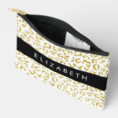 Leopard Print, Gold Leopard, Glitzer, Ihr Name Zubehörtasche (Offen)