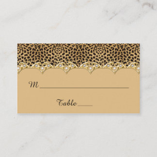 Leopard Print Gold und Diamonds Platzkarten