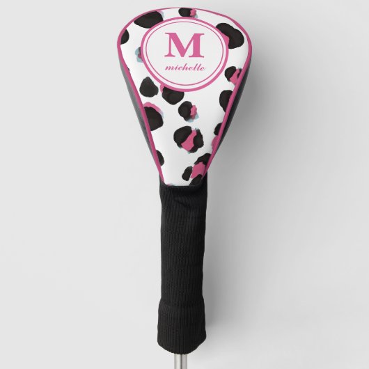LEOPARD PRINT Golf | personalisiert NAME monogramm Golf Headcover (Vorderseite)