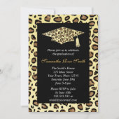 Leopard Print Graduation Party Einladung (Vorderseite)