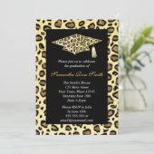 Leopard Print Graduation Party Einladung (Stehend Vorderseite)