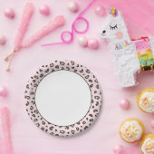 Leopard Print grau und schwarz auf Rosa Pappteller (Party)