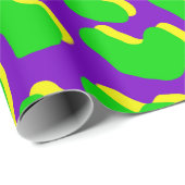 Leopard Print Green Lila Gelb Geschenkpapier (Rolleneckpunkt)
