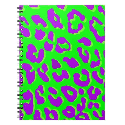 Leopard Print Green Lila Notizblock (Vorderseite)