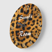 Leopard Print Große Wanduhr (Winkel)